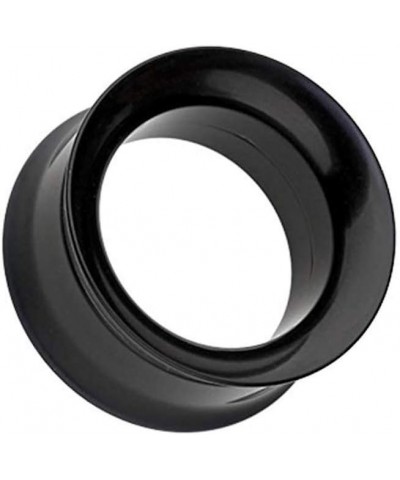 Solid Smooth Flared Screw-Fit Ear Gauge Tunnel Plug 1" (25mm), Black $10.82 Body Jewelry