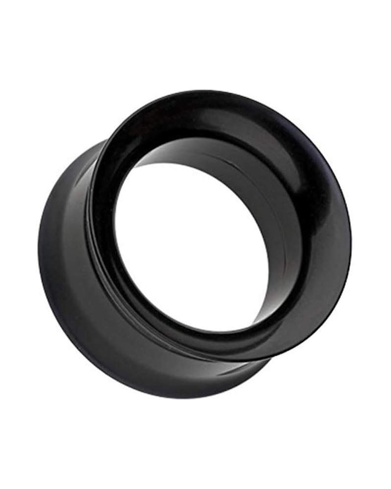 Solid Smooth Flared Screw-Fit Ear Gauge Tunnel Plug 1" (25mm), Black $10.82 Body Jewelry