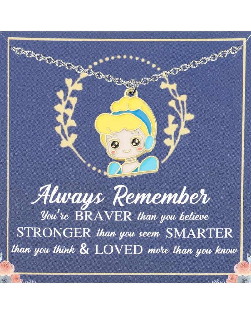 Princess Cinderella Necklace Fairy Tales Fans Gift You Are Braver Stronger Smarter Than You Think Movie Jewelry Princess Merc...