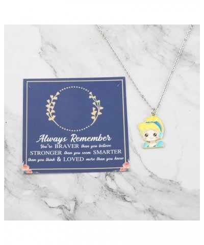 Princess Cinderella Necklace Fairy Tales Fans Gift You Are Braver Stronger Smarter Than You Think Movie Jewelry Princess Merc...