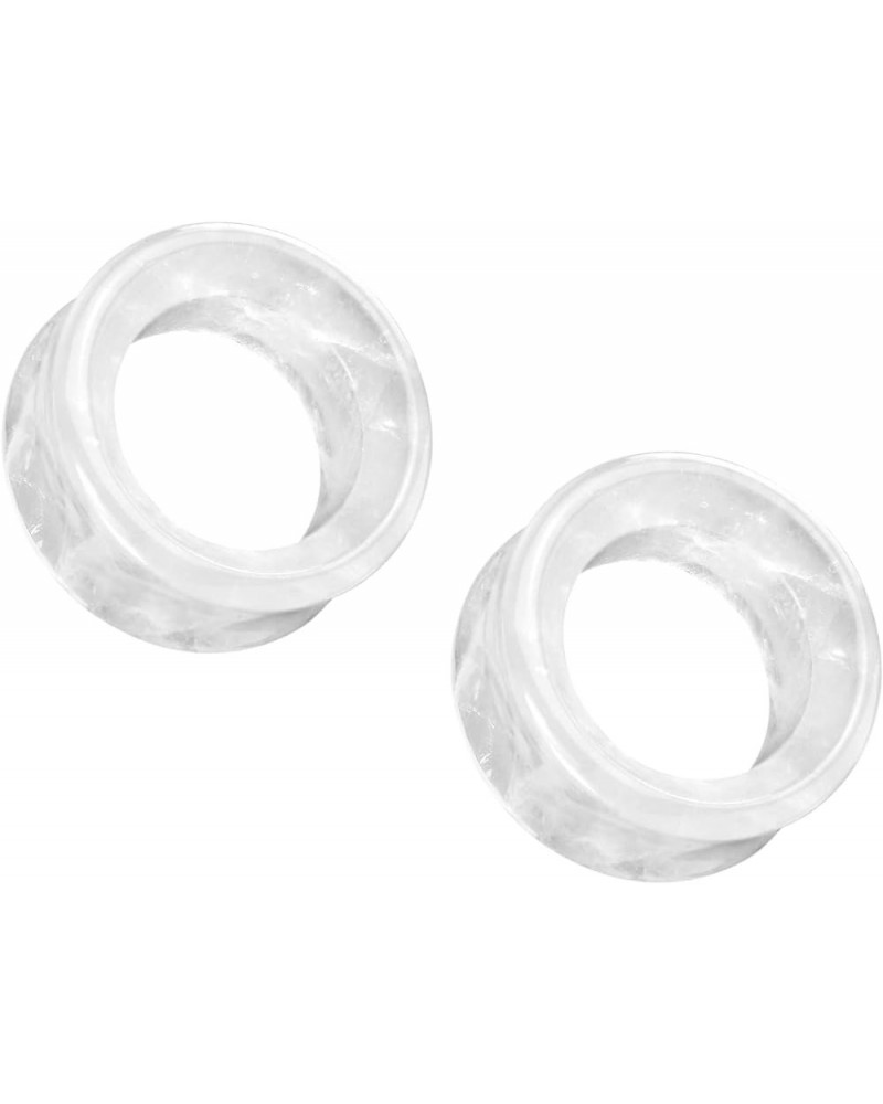 Cloudy Quartz Stone Double Flared Tunnel Plugs, Sold as a Pair 12mm (1/2") $8.26 Body Jewelry