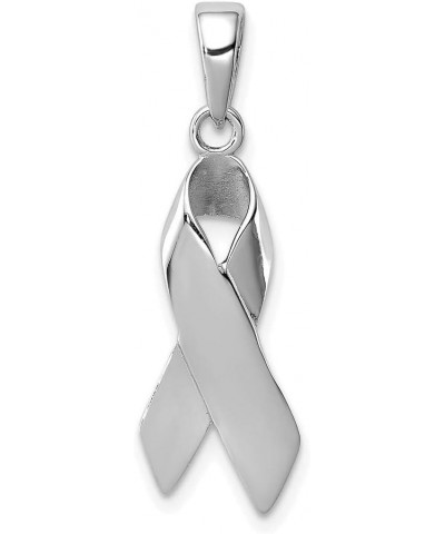 Sterling Silver Cancer Awareness Ribbon Charm 24mm 9mm style QC7514 $13.72 Bracelets