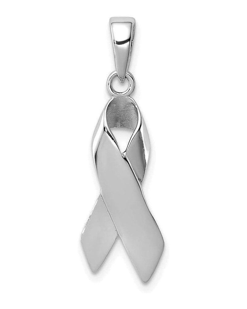 Sterling Silver Cancer Awareness Ribbon Charm 24mm 9mm style QC7514 $13.72 Bracelets