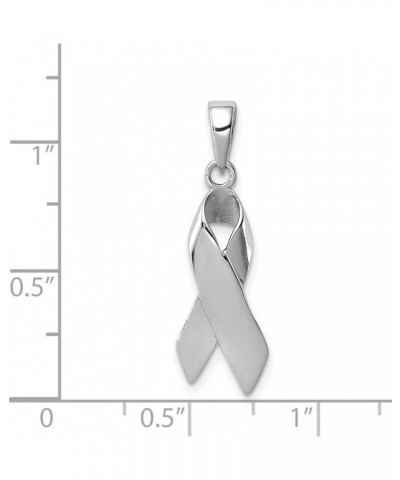 Sterling Silver Cancer Awareness Ribbon Charm 24mm 9mm style QC7514 $13.72 Bracelets