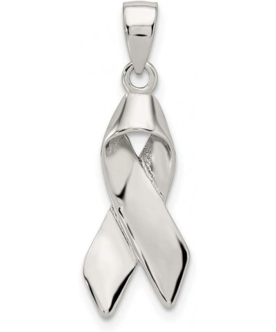 Sterling Silver Cancer Awareness Ribbon Charm 24mm 9mm style QC7514 $13.72 Bracelets