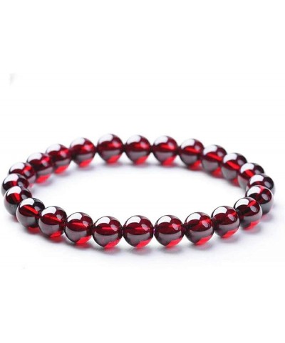 Genuine Natural Red Garnet Gemstone Crystal Clear Round Beads Women Men Bracelet 7-10mm AAAA 7.0 Millimeters $4.85 Bracelets