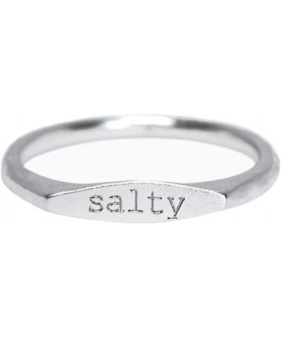 Salty Vibes Stackable Ring - .925 Sterling Silver Band, Brass Base - Sizes 5-9 $9.13 Rings