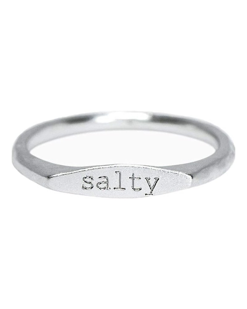 Salty Vibes Stackable Ring - .925 Sterling Silver Band, Brass Base - Sizes 5-9 $9.13 Rings