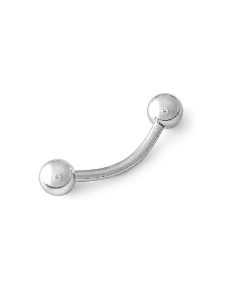 316L Surgical Steel Bent Curved Barbell 12g 12 Gauge 0.38 Inches $11.22 Body Jewelry