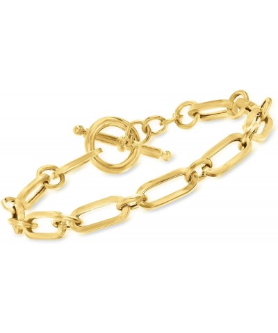 Toggle Paperclip Link Bracelet 18kt Yellow Gold Over Sterling 8.25 Inches $41.60 Bracelets