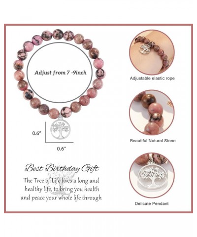 Birthday Gifts for Women, Tree of life Natural Stone Bracelet 40th-70th Birthday Gifts 70th Birthday $11.00 Bracelets