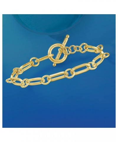 Toggle Paperclip Link Bracelet 18kt Yellow Gold Over Sterling 8.25 Inches $41.60 Bracelets