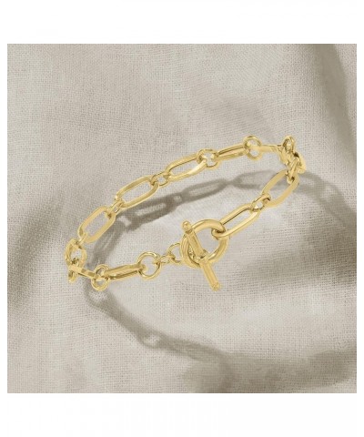 Toggle Paperclip Link Bracelet 18kt Yellow Gold Over Sterling 8.25 Inches $41.60 Bracelets