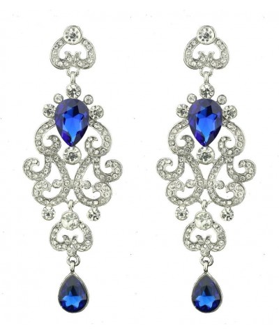 Exquisite Teardrop Crystal Bridal Wedding Earrings Vintage Chandelier Dangle Long Earrings for Women B $11.75 Earrings