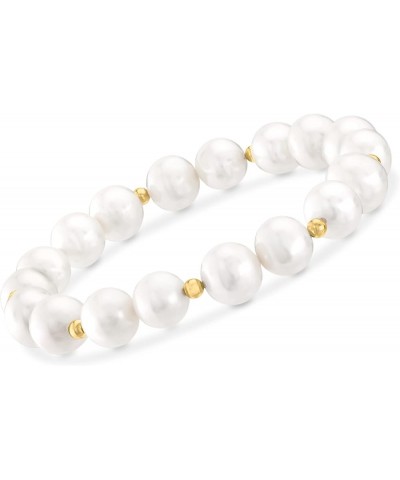 9-10mm Cultured Pearl Stretch Bracelet With 14kt Yellow Gold 8.0 Inches $45.24 Bracelets