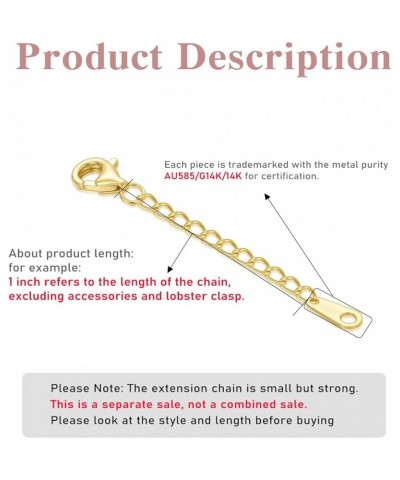 14k Gold 1"/1.5"/2"/2.5"/3"/4"/5"/6" Necklace Bracelet Extender Chain, Necklace Extender Gold 14k, Durable Removable Gold Cha...