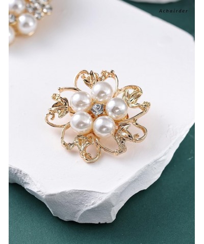 9 Pack Gold Crystal Rhinestone Flower Brooch Pin Set for DIY Wedding Party Bouquets Embellishment Crafts Decor gold $12.87 Br...