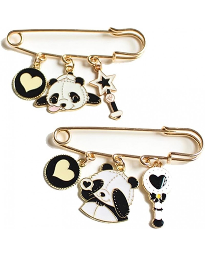 2 Pack Panda Pins Enamel Bamboo Leaf Panda Pendant Charm Personalized Brooch For Women Anime Brooch Pins Set 508 $7.50 Brooch...