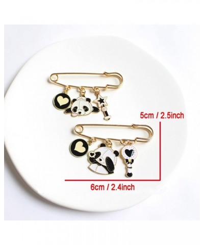 2 Pack Panda Pins Enamel Bamboo Leaf Panda Pendant Charm Personalized Brooch For Women Anime Brooch Pins Set 508 $7.50 Brooch...