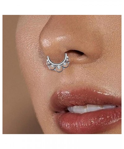 16G Flower Septum Clicker Hinged Segment Ring Cartilage Hoops Helix Piercing Jewelry Daith Earrings Conch Rings Stainless Ste...