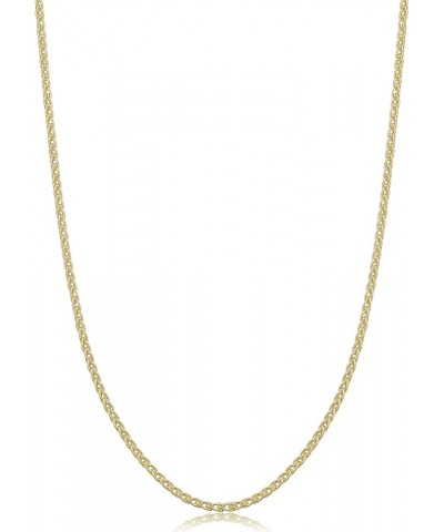 Yellow Gold Plated Sterling Silver Round Wheat Chain Necklace (1.5 mm) 14.0 Inches 1.5 mm wide $14.24 Necklaces