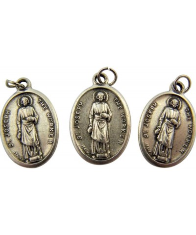 Silver Toned Base Saint Joseph The Worker Pray for Us Medal, Lot of 3, 1 Inch $11.69 Pendants