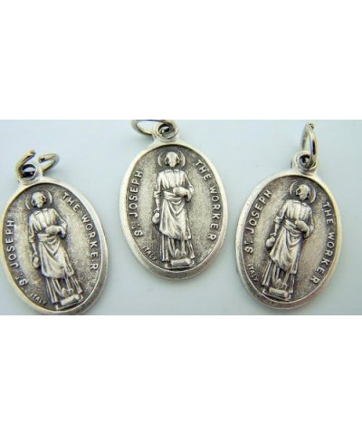 Silver Toned Base Saint Joseph The Worker Pray for Us Medal, Lot of 3, 1 Inch $11.69 Pendants