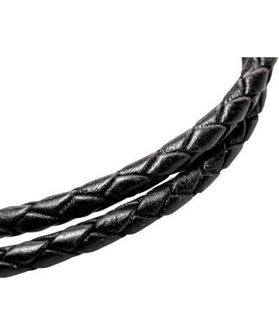 Leather Braided Cord Necklace with Rhodium-Plated 925 Sterling Silver Clasp Made in USA 4mm 18 Inches Black $11.47 Others