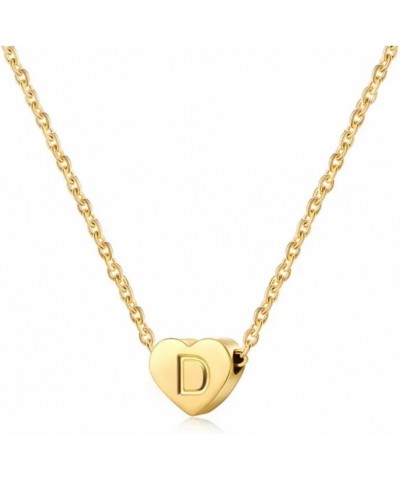 Boogey 18K Gold Plated Tiny Heart Necklace | Dainty Choker Necklace for Women | Personalized Letter Heart Monogram Necklcae |...