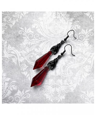 Gothic Dark Bat Dangle Earrings Red Black Crystal Gems Bat Earrings Punk Rock Style Bat Animal Earrings Halloween Costumes Ea...